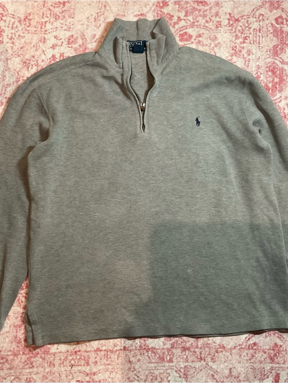 Polo by Ralph Lauren Gray Quarter-Zip Pullover Sweater